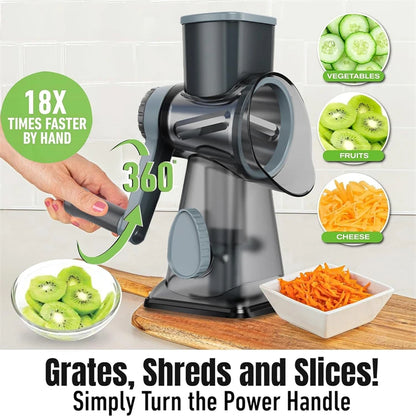 Grattugia Manuale 3 in 1 per Verdure, Formaggio e Frutta Secca