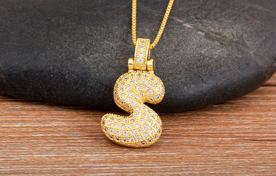 Collana regolabile con lettera scintillante A-Z Design unisex