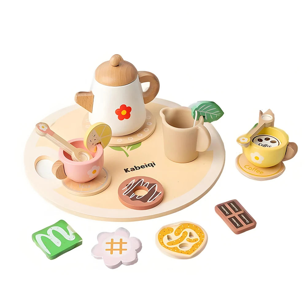 ☕ Set Tè Pomeridiano in Legno per Bambini – Gioco di Ruolo Princess Tea Party!