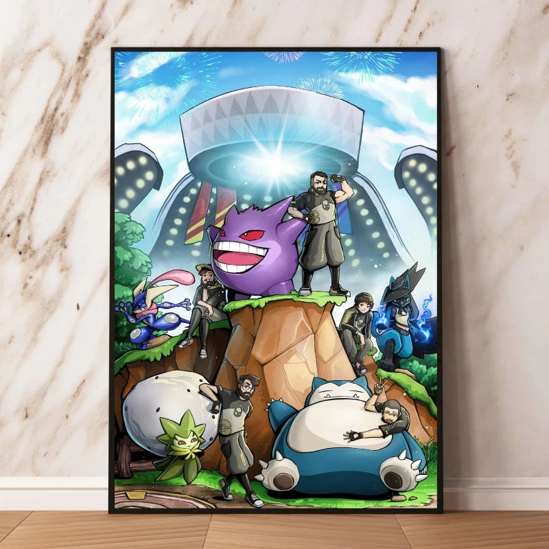 👻 Quadro Gengar Pokémon - Stampa Premium su Tela Senza Cornice