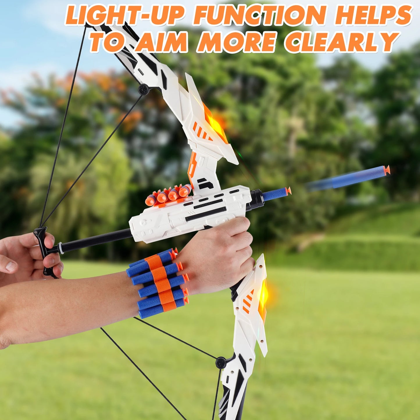 Set Tiro con l'Arco per Bambini con Luci LED - Divertimento Sicuro Indoor/Outdoor!