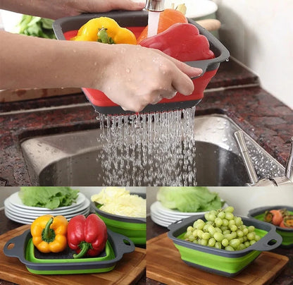 2 Colini Pieghevoli in Silicone - Scolapiatti & Frutta - Cucina Pratica