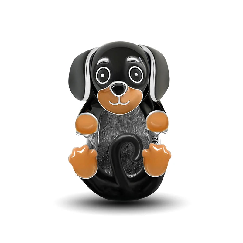 Perline Braccialetto 925 Argento Sterling | Charm Cane, Farfalla, Polpo | Gioielli Fai Da Te