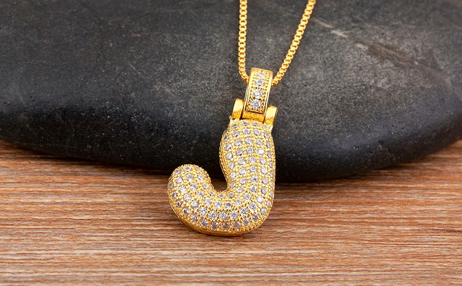 Collana regolabile con lettera scintillante A-Z Design unisex