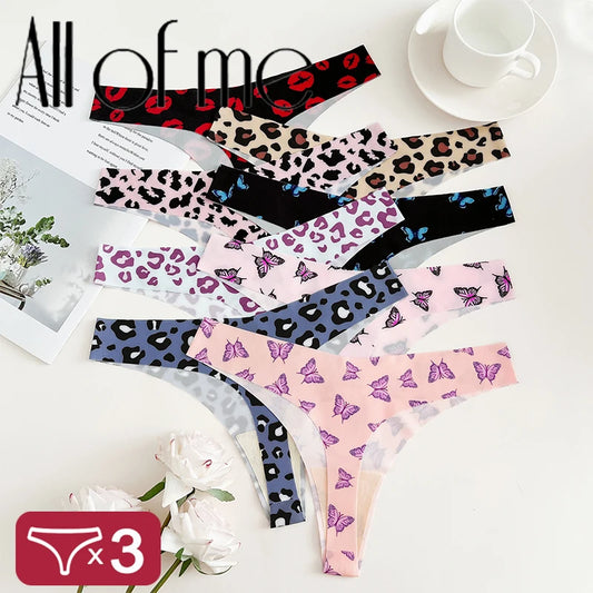 3 Mutandine Sexy Donna - Perizoma T-Back Vita Bassa - Intimo Colorato Senza Cuciture
