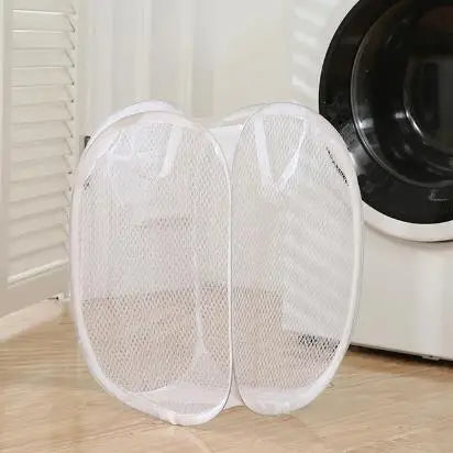 Cesto Portabiancheria Pieghevole in Rete per Bagno e Camera