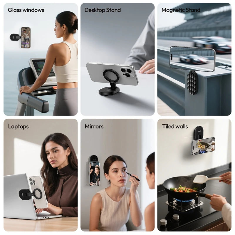 Supporto Ventosa Magnetica | Supporto Telefono per Vetro, Laptop, Specchio | Montaggio Universale