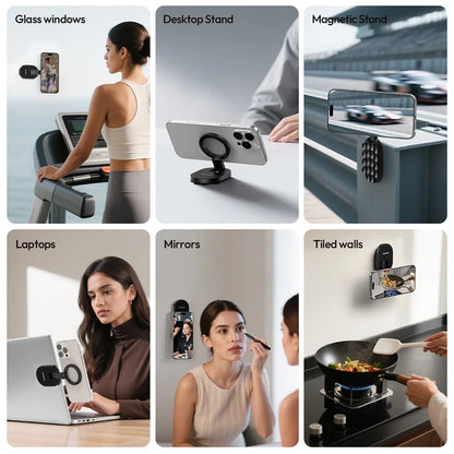 Supporto Ventosa Magnetica | Supporto Telefono per Vetro, Laptop, Specchio | Montaggio Universale
