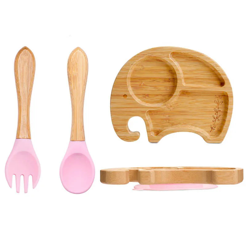 🍽️ Set 3 Piatti in Bambù per Bambini con Ventosa – Eco-Chic & Sicuro