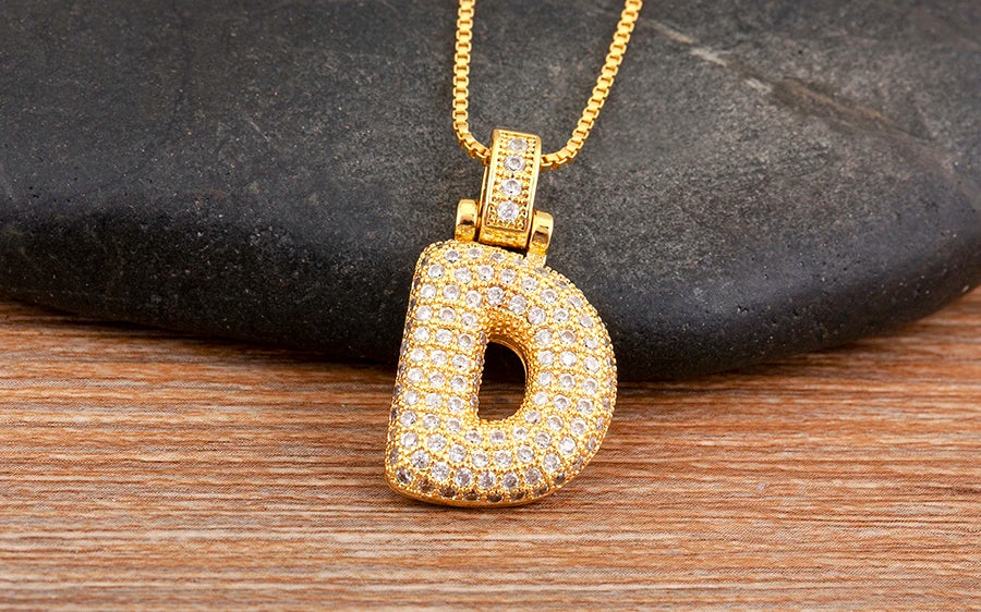 Collana regolabile con lettera scintillante A-Z Design unisex