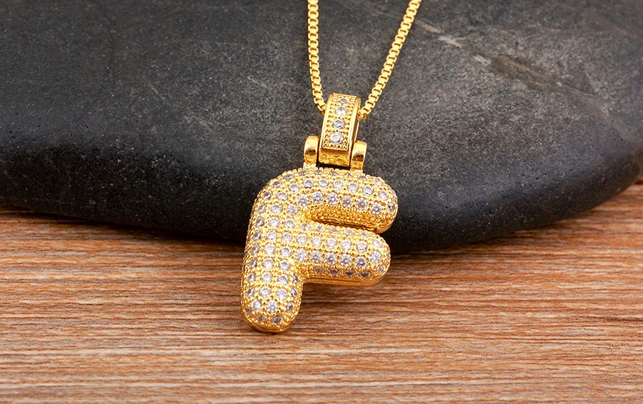 Collana regolabile con lettera scintillante A-Z Design unisex