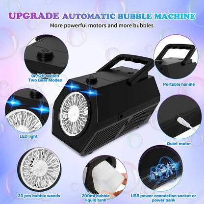 Macchina delle Bolle di Sapone Automatica per Feste e Bambini