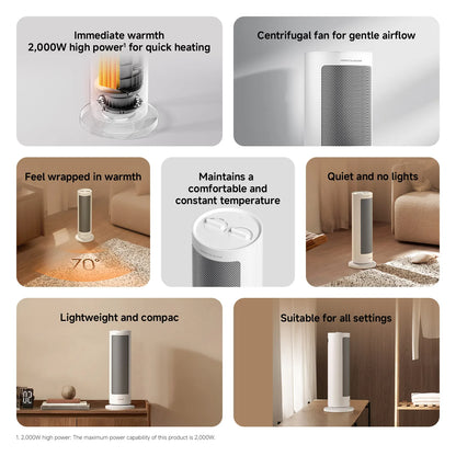 Termoventilatore Xiaomi Turbo 🔥 | Riscaldamento Istantaneo 2000W | 70° Oscillazione