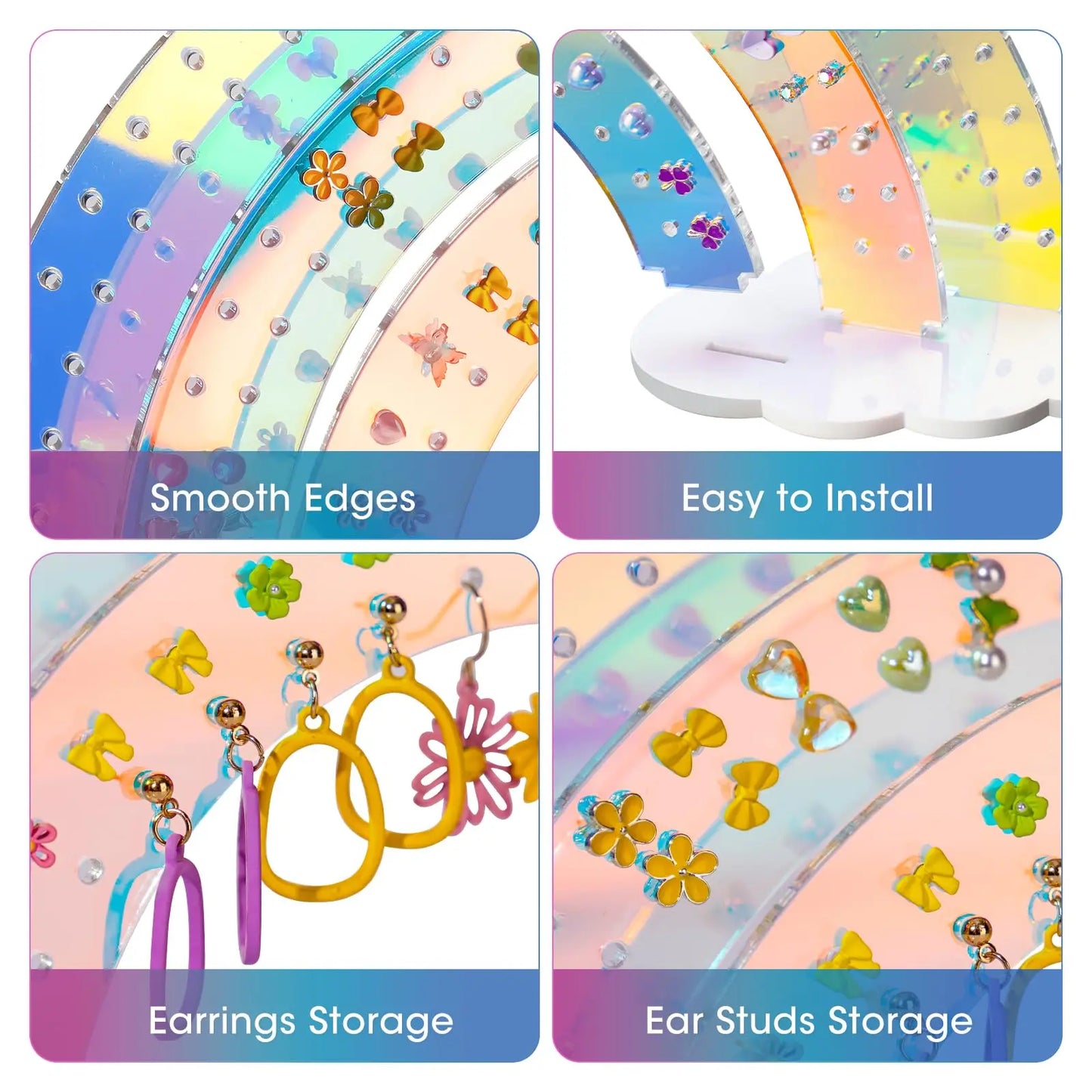 🌈 Organizzatore per Orecchini ad Arco Iridescente - 3 Livelli