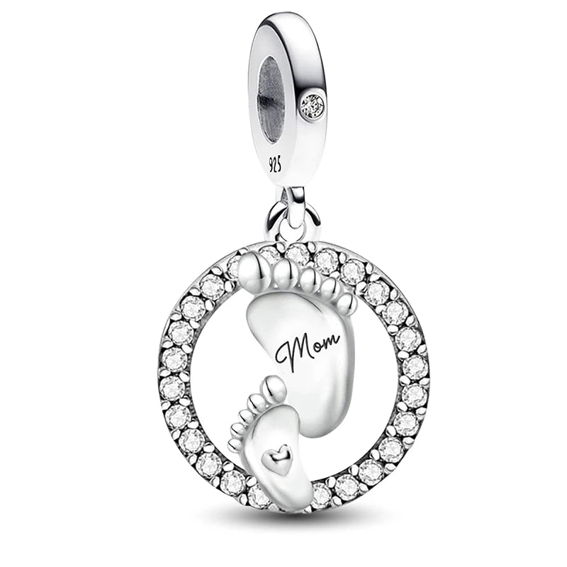 Perline Braccialetto 925 Argento Sterling | Charm Cane, Farfalla, Polpo | Gioielli Fai Da Te