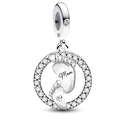 Perline Braccialetto 925 Argento Sterling | Charm Cane, Farfalla, Polpo | Gioielli Fai Da Te