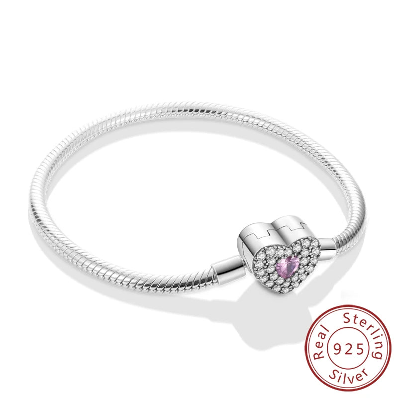 Bracciale in Argento 925 - Cuori con Zirconi, Regalo Perfetto per Donne, Gioiello Elegante e Personale