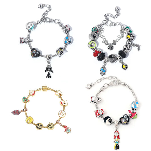 Braccialetti con ciondoli per film classici creativi Nightmare Before Christmas per donna Uomo Accessori Jack e Sally Regali per i fan