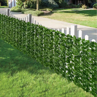 Pannello Finto Siepe Edera con Foglie Verdi | Schermo per Privacy Fai-Da-Te | Recinzione Artificiale per Giardino, Balcone, Esterni