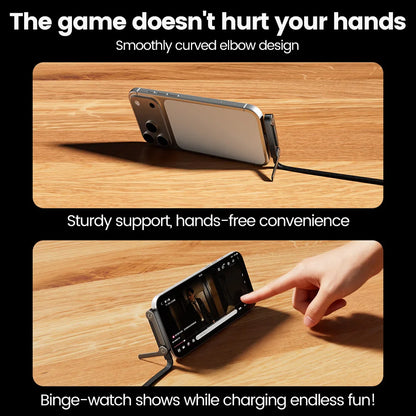 Cavo 2-in-1 Type C a USB C | 240W Fast Charge | Supporto Telefono Piegahevole