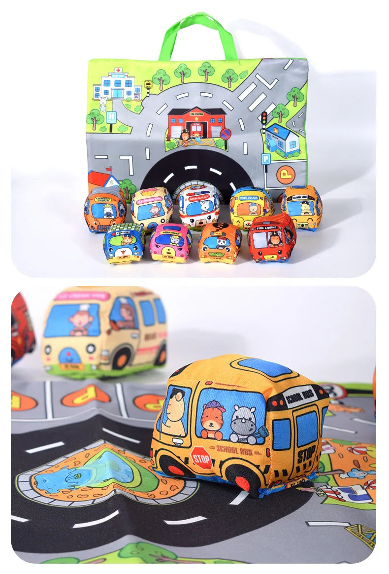 🚗 Set Auto Morbide con Tappetino Gioco - Giocattolo Educativo per Neonati