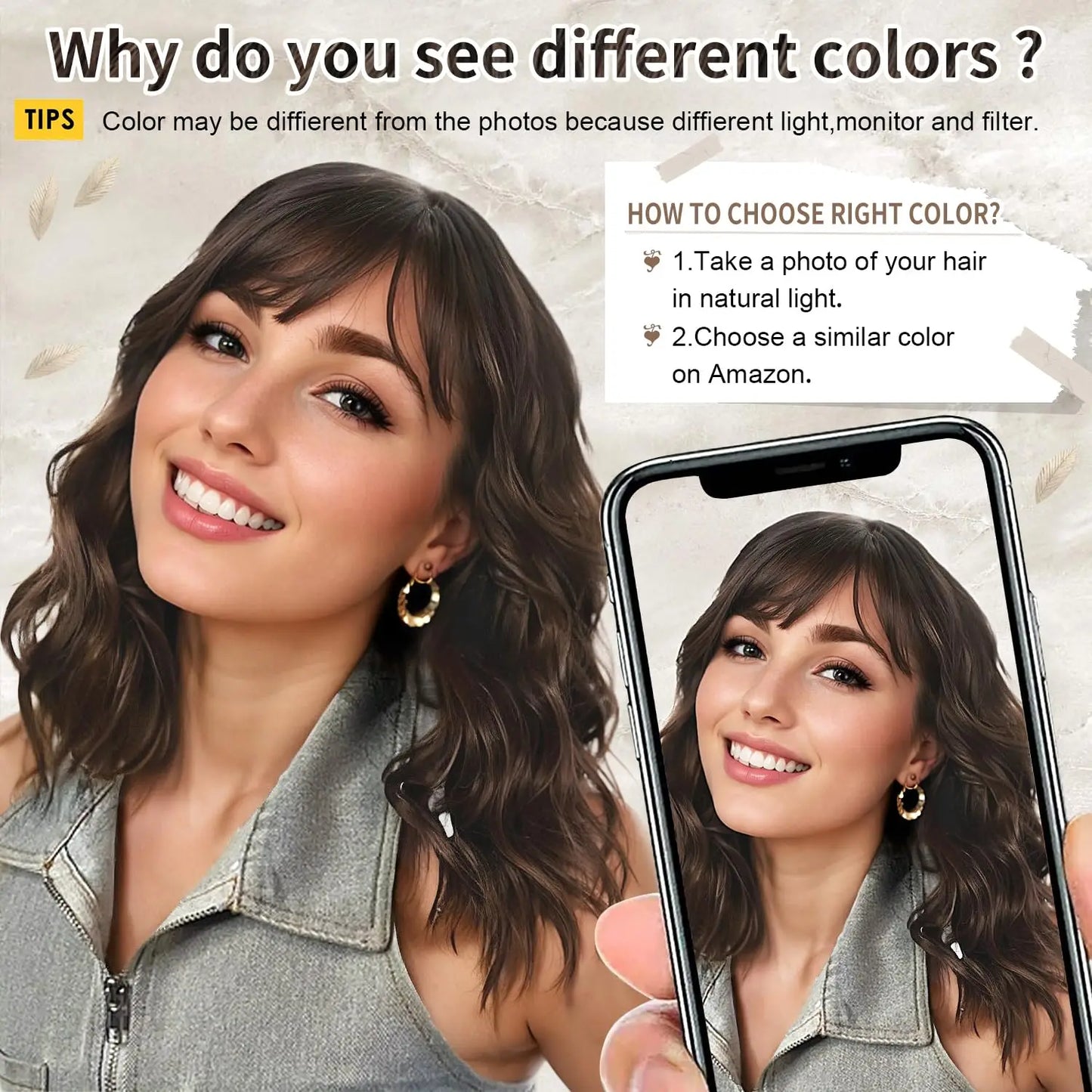 💇‍♀️ Parrucca Bob Ricciata Sintetica - Frangia Morbida, Colore Marrone Naturale!
Perfetta per un look chic e senza sforzo. Ideale per donne sempre di tendenza. 💃