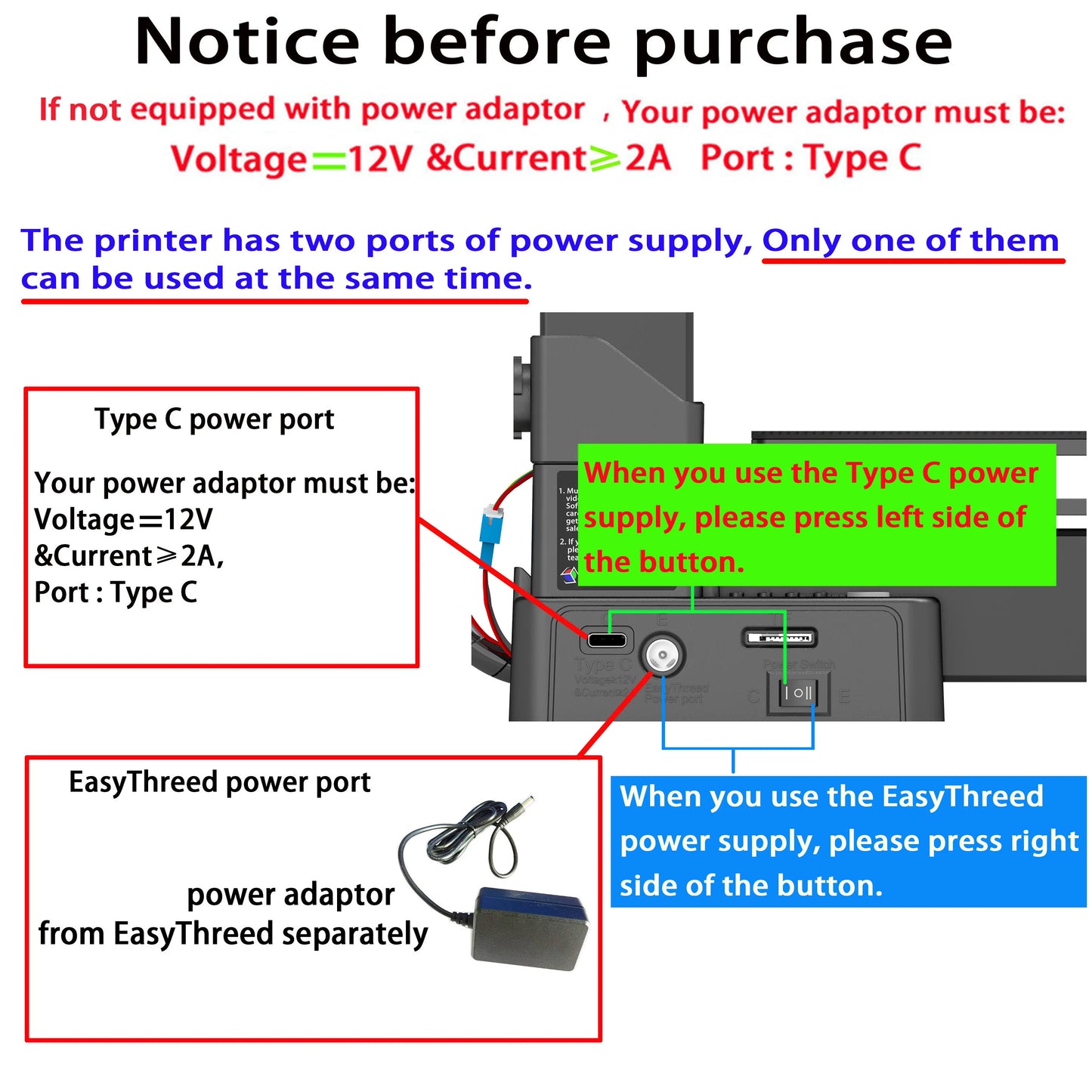 Stampante 3D EasyThreed Base - Con Adattatore, Per PLA e TPU 1.75mm