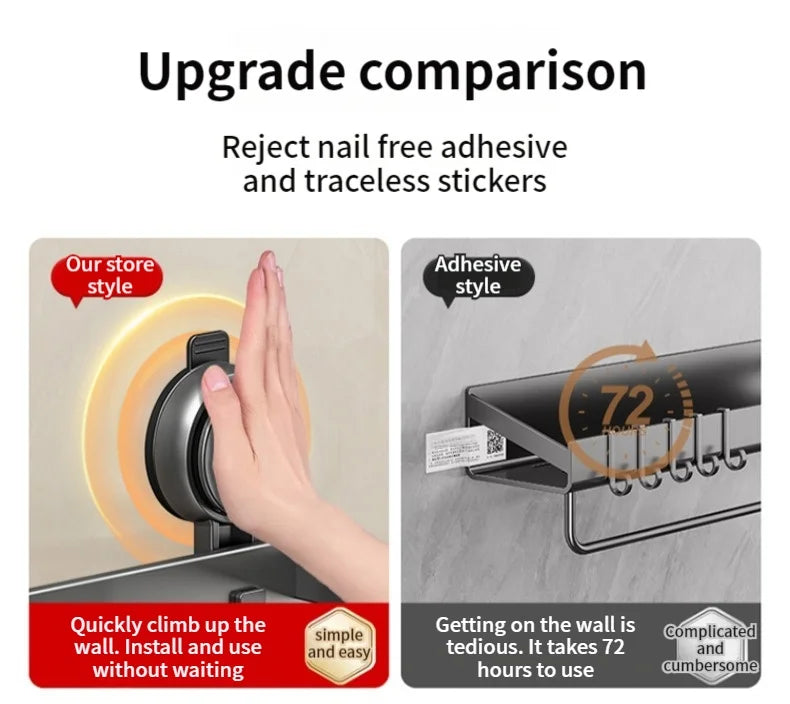 Portaoggetti da Parete Senza Trapano – 5 Secondi e il Tuo Bagno è in Ordine