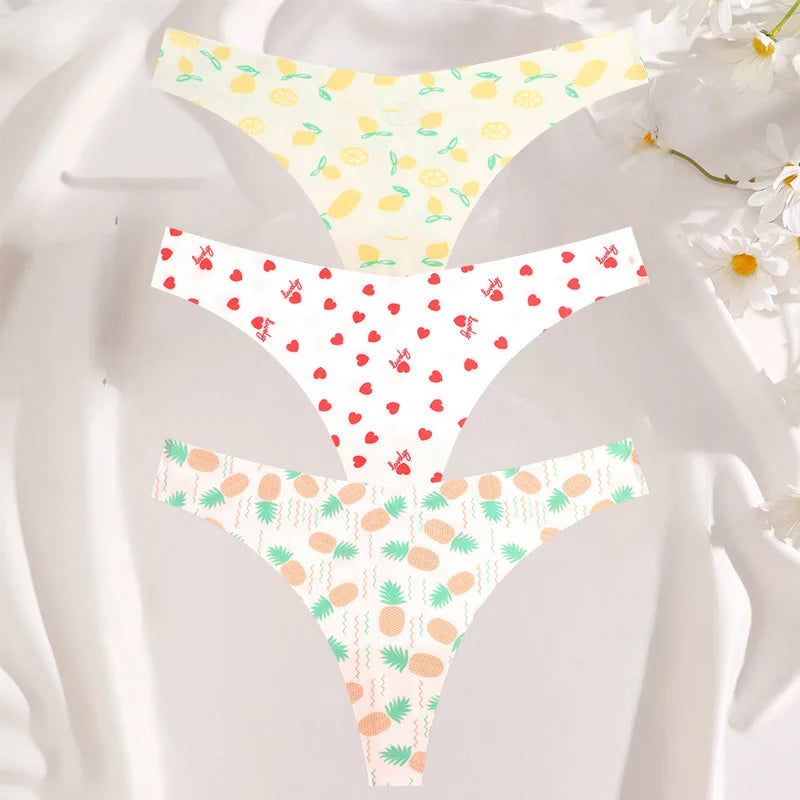 3 Mutandine Sexy Donna - Perizoma T-Back Vita Bassa - Intimo Colorato Senza Cuciture