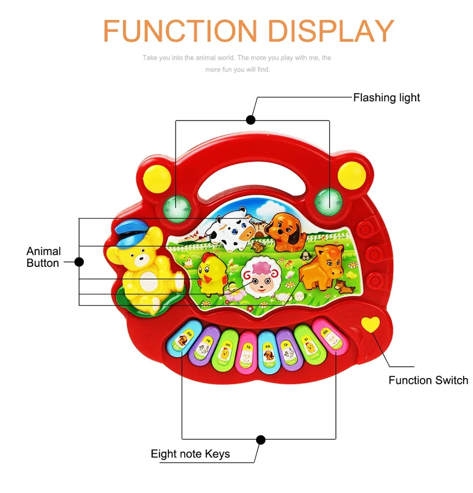 Pianoforte Bambini con Suoni Animali+ Luci - Giocattolo Musicale Educativo Regalo