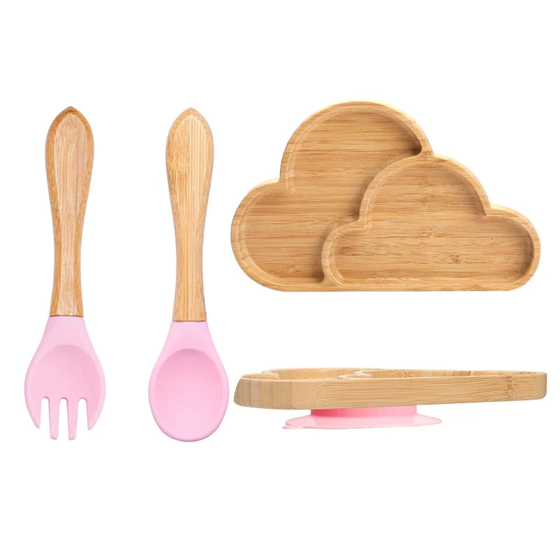 🍽️ Set 3 Piatti in Bambù per Bambini con Ventosa – Eco-Chic & Sicuro