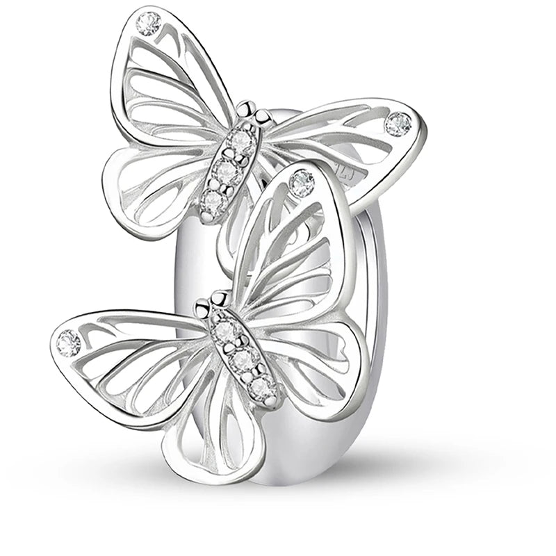 Perline Braccialetto 925 Argento Sterling | Charm Cane, Farfalla, Polpo | Gioielli Fai Da Te