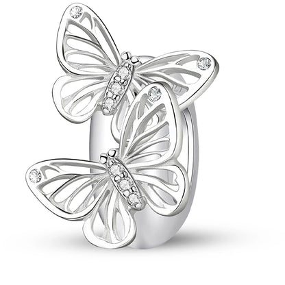 Perline Braccialetto 925 Argento Sterling | Charm Cane, Farfalla, Polpo | Gioielli Fai Da Te