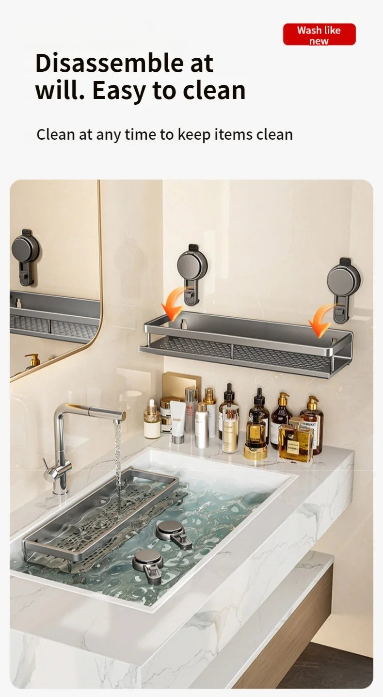 Portaoggetti da Parete Senza Trapano – 5 Secondi e il Tuo Bagno è in Ordine