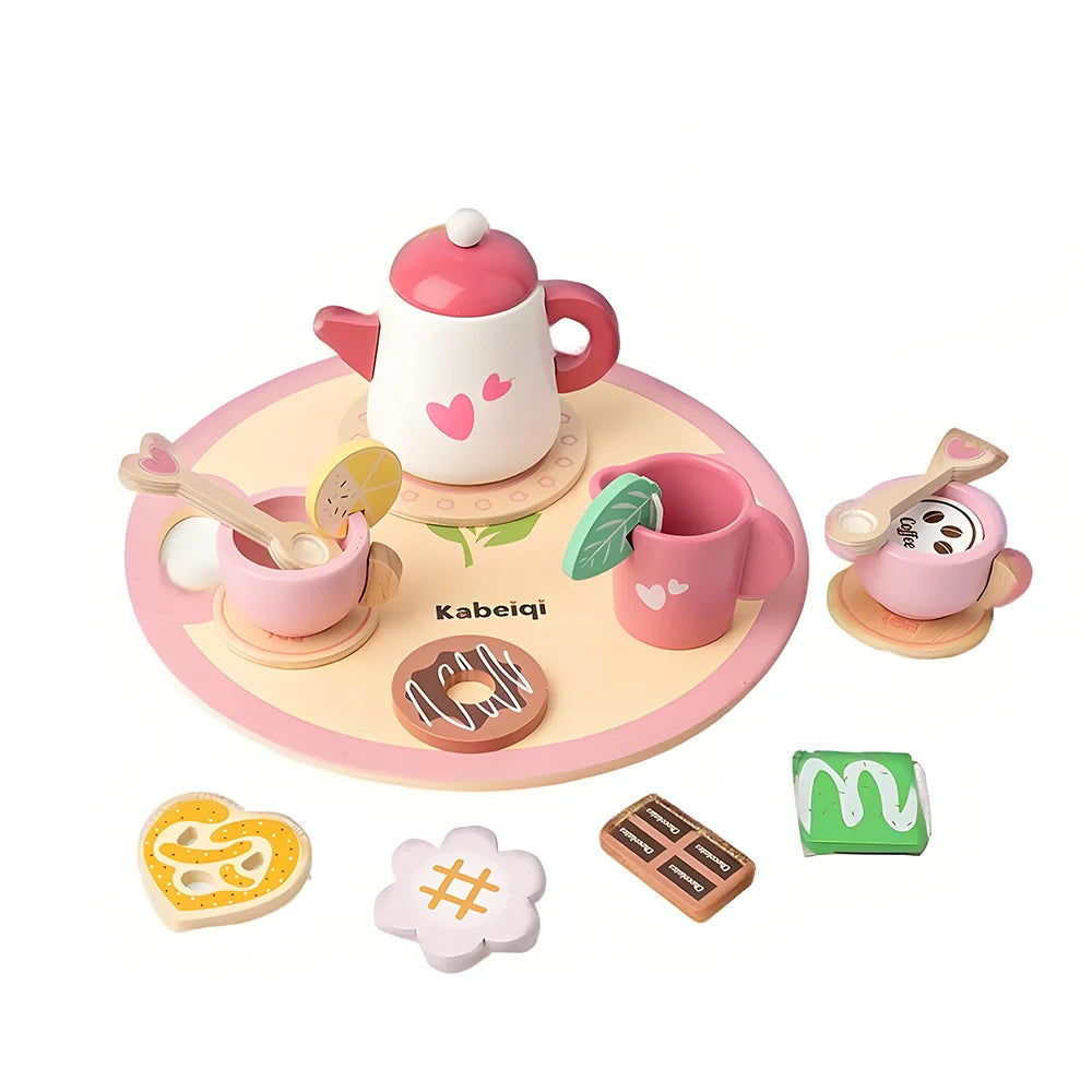 ☕ Set Tè Pomeridiano in Legno per Bambini – Gioco di Ruolo Princess Tea Party!