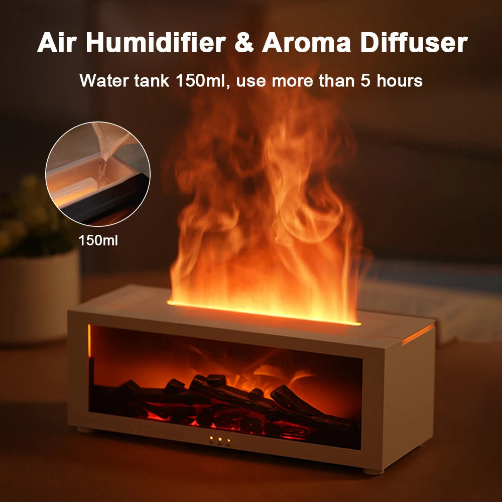 Diffusore Aroma con Fiamma Effetto Realistico! 🌟 Controllo Remoto, Luci LED e Umidificatore - Crea la Tua Atmosfera Magica! 💫