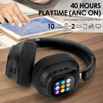 Cuffie con Schermo Touch JH-ANC930Plus - Cancellazione Rumore Ibrida, Schermo LED, Bluetooth 5.3