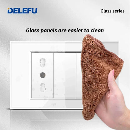 ⚡ Presa Muro Smart DELEFU - Vetro Temperato Bianco, USB Type-C, Ricarica Rapida 20W, Compatibile con Schuko Italia