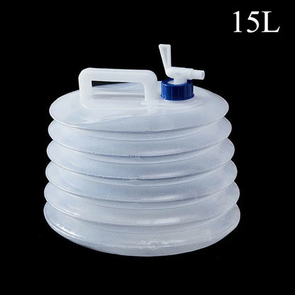 Bottiglione Pieghevole per Acqua 5-10-15L | Serbatoio da Campeggio con Rubinetto, Alimentare, Salvaspazio | per Campeggio