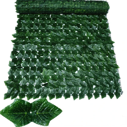 Pannello Finto Siepe Edera con Foglie Verdi | Schermo per Privacy Fai-Da-Te | Recinzione Artificiale per Giardino, Balcone, Esterni