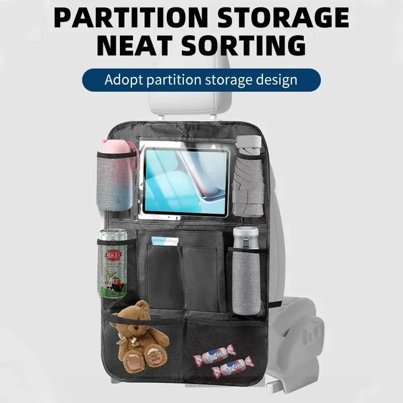 Borsa Portaoggetti Auto - Antiscivolo per Sedile, Anti-calci, Multitasche