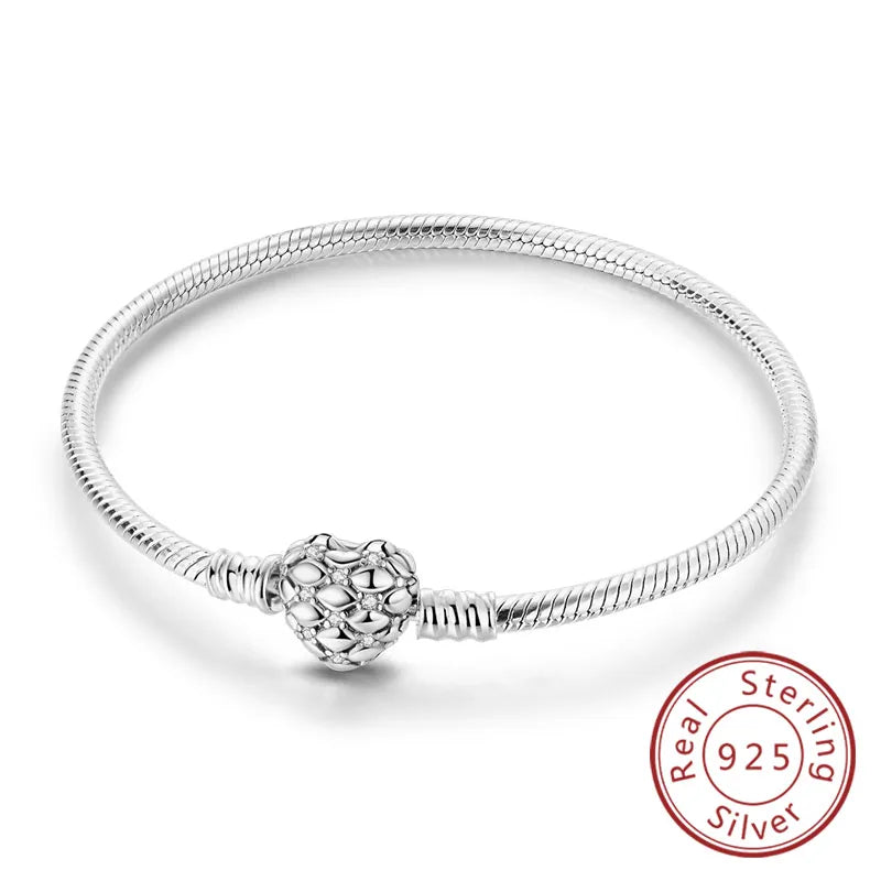 Bracciale in Argento 925 - Cuori con Zirconi, Regalo Perfetto per Donne, Gioiello Elegante e Personale