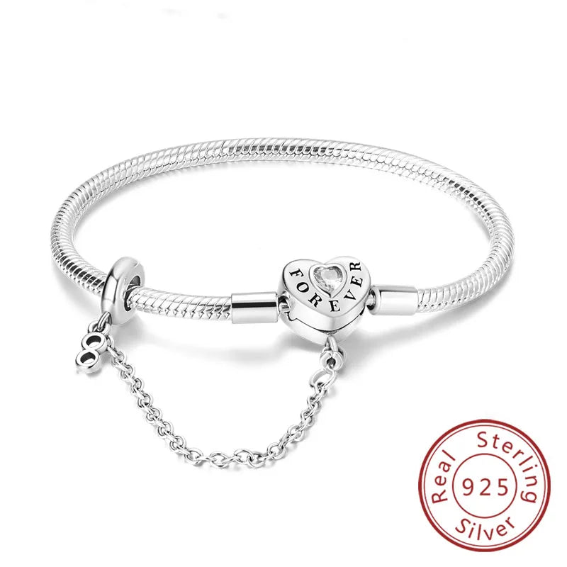 Bracciale in Argento 925 - Cuori con Zirconi, Regalo Perfetto per Donne, Gioiello Elegante e Personale