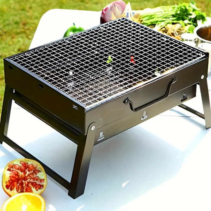 🔥 Grill da Viaggio Portatile in Acciaio Inox – Kit Completo per BBQ Ovunque!