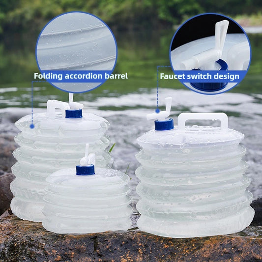 Bottiglione Pieghevole per Acqua 5-10-15L | Serbatoio da Campeggio con Rubinetto, Alimentare, Salvaspazio | per Campeggio