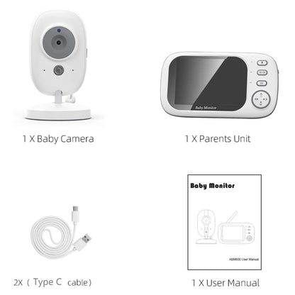 Baby Monitor 3.5" HD con Visione Notturna e Audio Bidirezionale