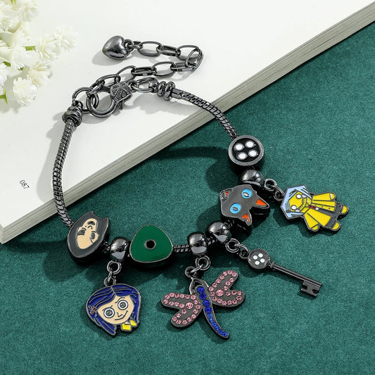 Bracciale Coraline Con Ciondoli Smalto Porta Segreta, Gioiello Regalo