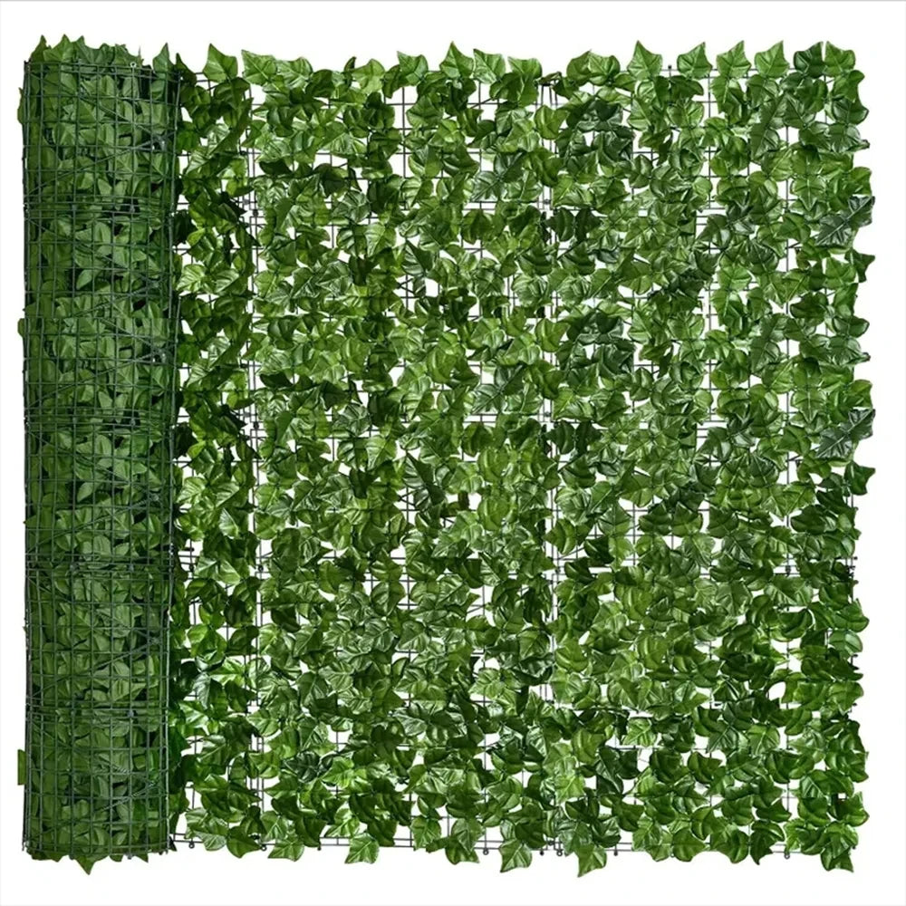 Pannello Finto Siepe Edera con Foglie Verdi | Schermo per Privacy Fai-Da-Te | Recinzione Artificiale per Giardino, Balcone, Esterni