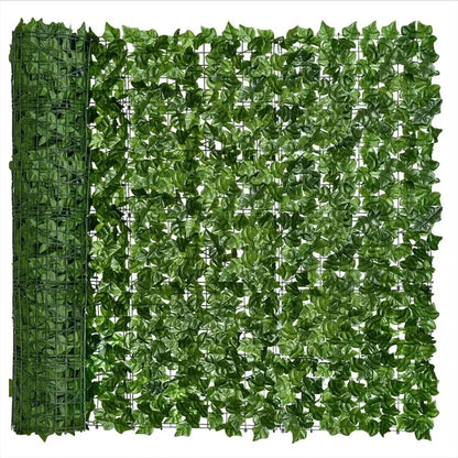 Pannello Finto Siepe Edera con Foglie Verdi | Schermo per Privacy Fai-Da-Te | Recinzione Artificiale per Giardino, Balcone, Esterni