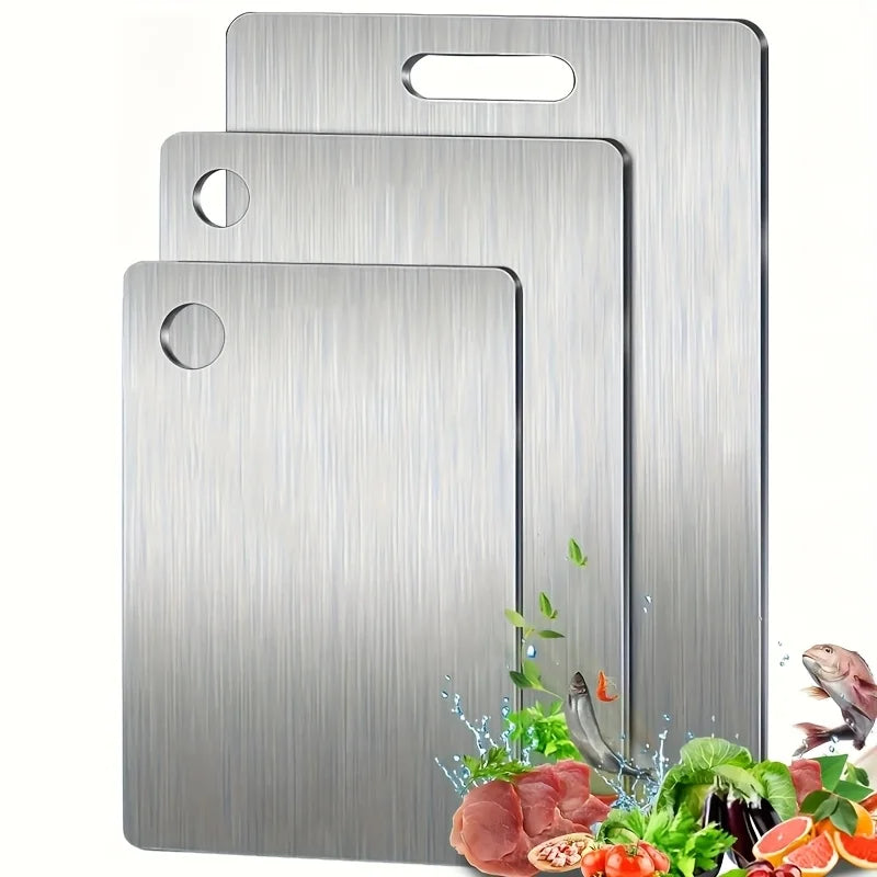 🔪 Set 3 Taglieri Acciaio Inox - Antiscivolo, Senza BPA, Salvaspazio!
Perfetti per carne, pesce e verdure. Scanalatura per succhi e lavabili in lavastoviglie!